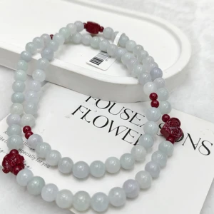 Luxurious Natural Jade Bead Multi-layer Bracelet with Elastic and Fashionable Men's and Women's Bracelets