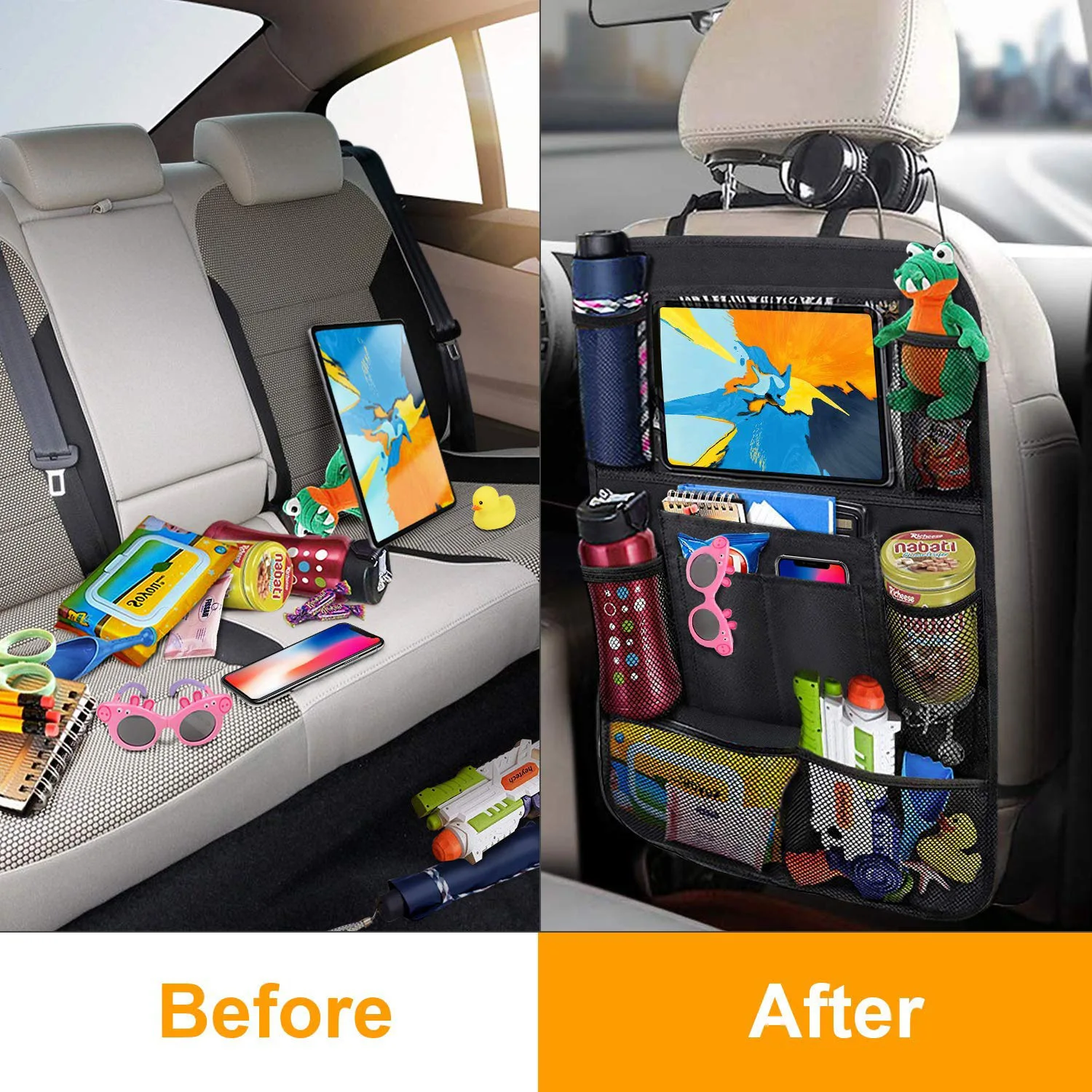 Multi Purpose Car Backseat Organizer  Bag car Rear Seats Pouch Hanging Storage