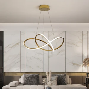 Simple Hanging Aluminum Gold Luxury Modern Led Chandelier Light Lustre