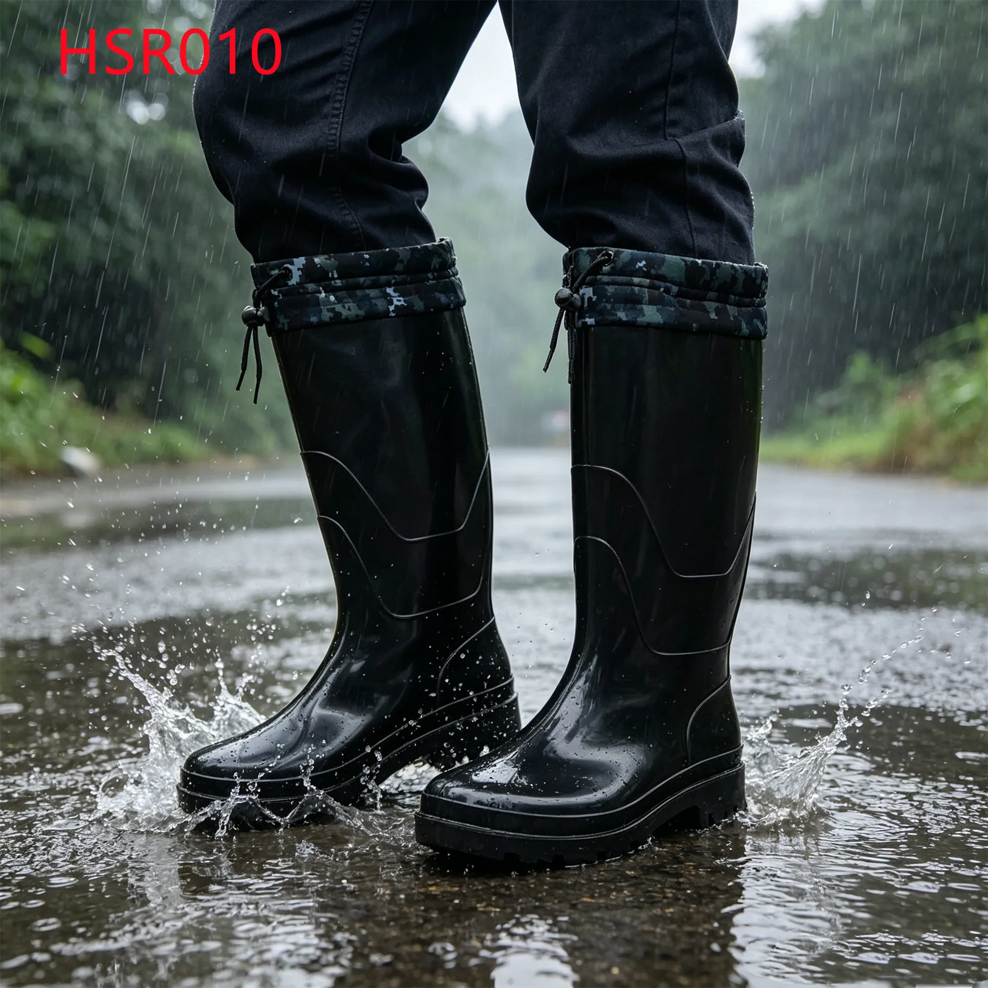 LXG,Vegetable Garden Shining/matte Black Mud Boots Hiking in Wet Areas Weather-sealed Rain Boots Popular in Georgia HSR010