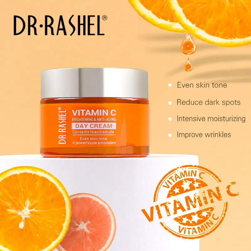 Organic Vitamin C Face Cream Private Label Day Night Moisturizer Nourishing Whitening and Anti-Wrinkle Effects for Daily Use
