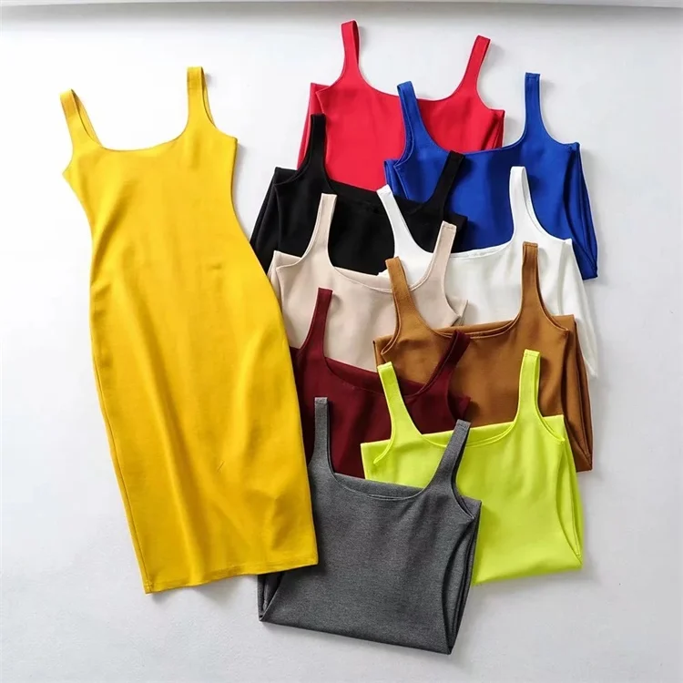 High Quality Summer Sexy Short Midi Hot Fashion Plain Sleeveless Bodycon Party Simple Ladies Women Girls One Piece Casual Dress Buy One Piece Casual Dress Casual Dress Girls One Piece Dress Product On