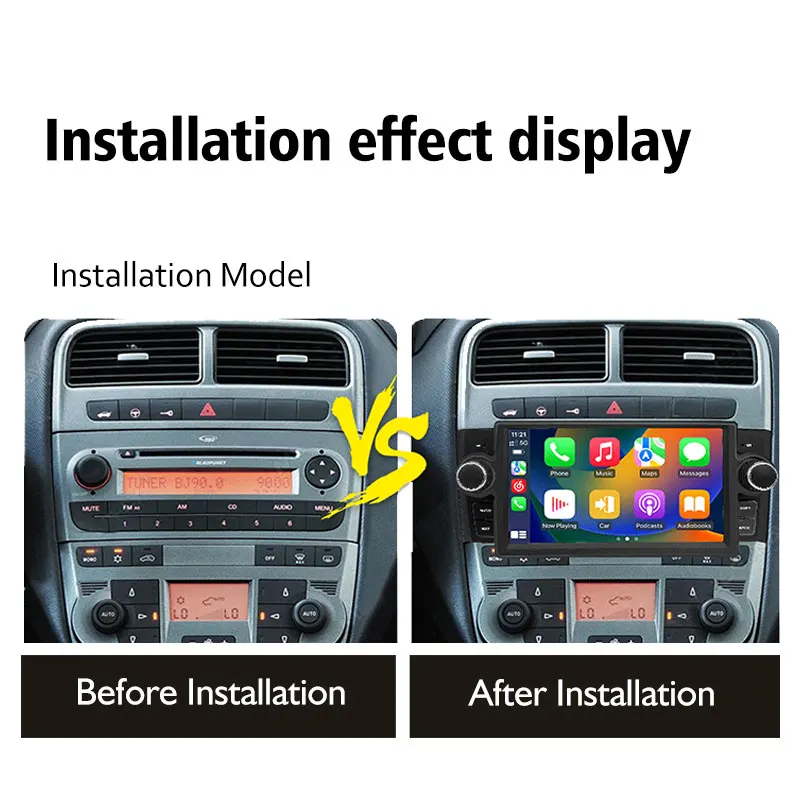 Android Car Audio Multimedia Player Dashboard GPS Navigation Wireless Carplay & MP3 Fiat Linea Grande Punto USB 1-Year Warranty