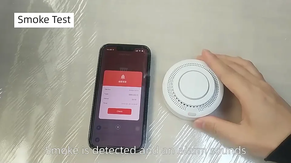 Smart Smoke Sensor Tuya App Zigbee Fire Alarm 80db Triggers Safety