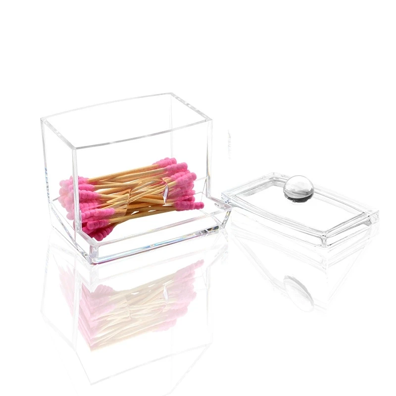 Clear Cotton Swabs Box Cosmetic Cotton Storage Rackr Cosmetic Medical Cotton Bud Swabs Organizer Holder Box
