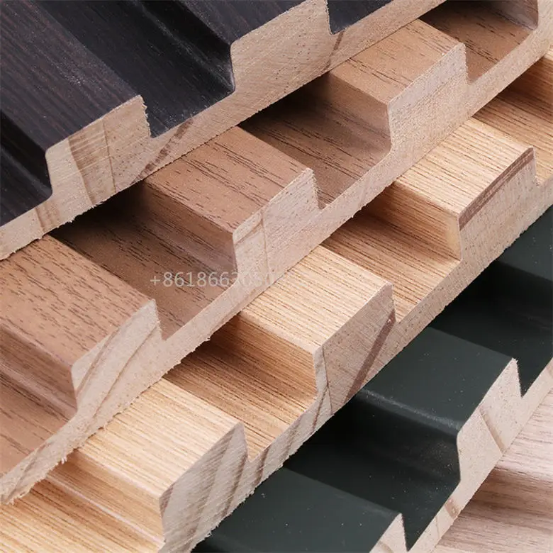 Fluted Acoustic Slat Wood Wall Panels for Interior