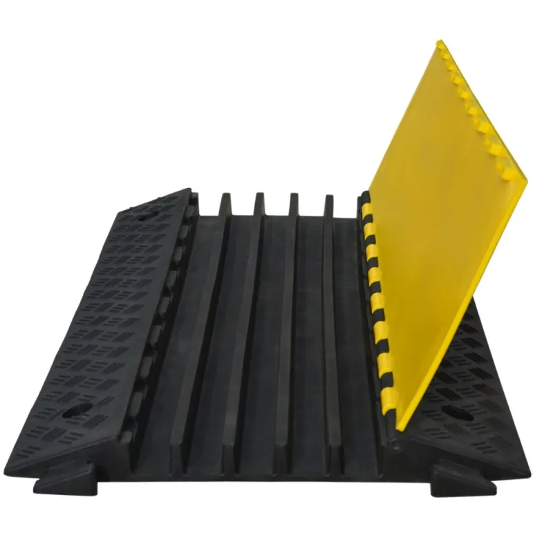 product factory wholesale outdoor rubber floor cable cover roadway safety traffic rubber 5 channel cable protector-2