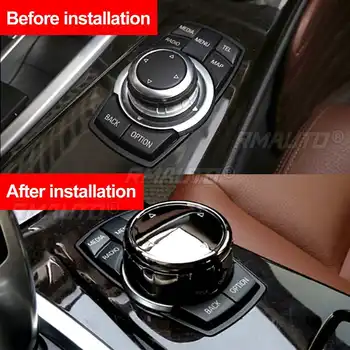 Car Multimedia Buttons Knob Trims Cover Decoration ABS iDrive Stickers Universal Decoration For BMW Mini Cooper /NBT 5/7-Buttons