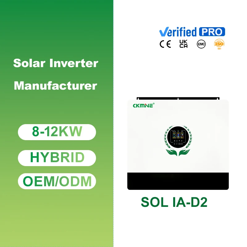 CKMINE High Performance 10kW 10kva Dual MPPT&Output 550VDC 220V 230V Grid Tie Off Grid Hybrid Solar Inverter for Home Appliances