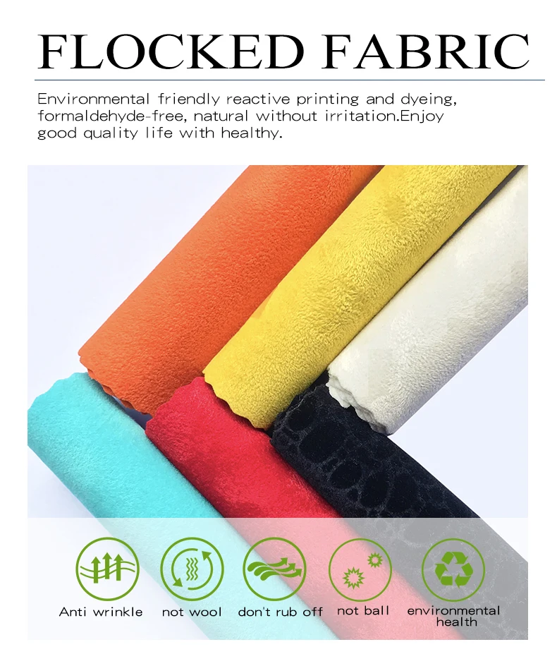 China Supplier Non Woven Flocked Velvet Fabric For Pouch With Adhesive ...
