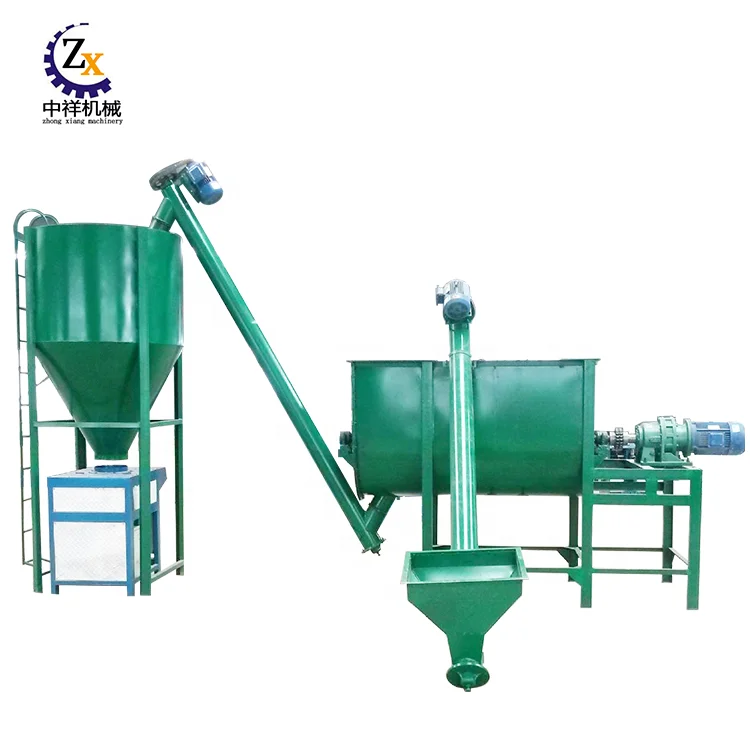 Horizontal Feed Mixer Push Manual Mixer Machine Animal 1 Ton Vertical Feed Mixer 500kg