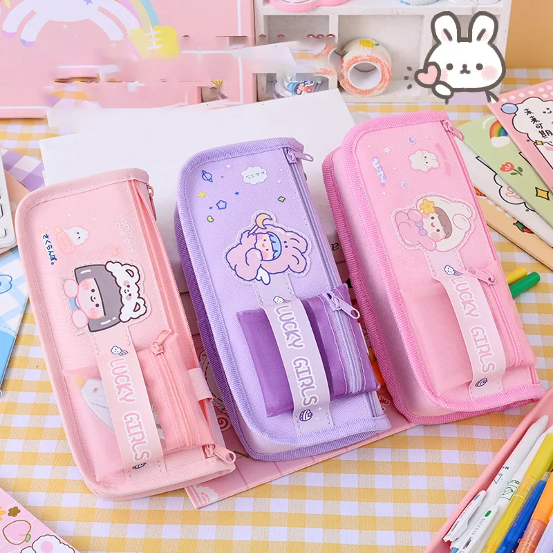 Kawaii Cute Pencil Case Aesthetic for Girls Transparent Large