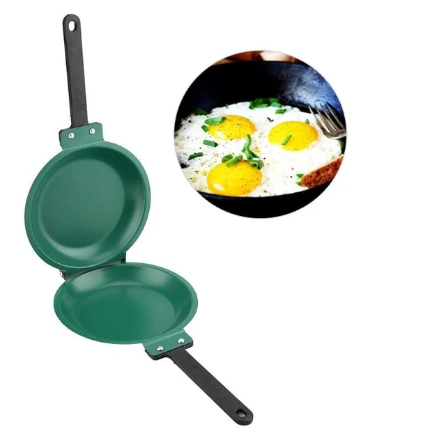 Double-Sided Non-Stick Frying Pan with Ceramic Coating Green Pancake Maker for Household Kitchen Flip Cookware