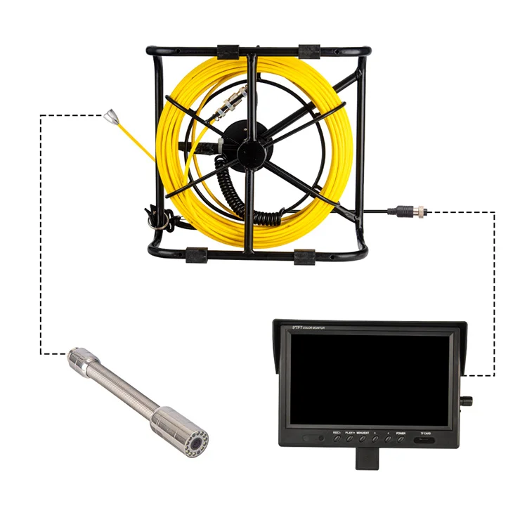 Pipe Inspection Camera 9Inch 1080P HD Screen 512Hz Sonde/Self-leveling16GB Video Audio Recording&IP68 Waterproof details