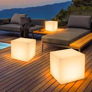 Modern Rechargeable Luminous Square Bar Chair Wedding Night Club Decorative Led Furniture Outdoor Event