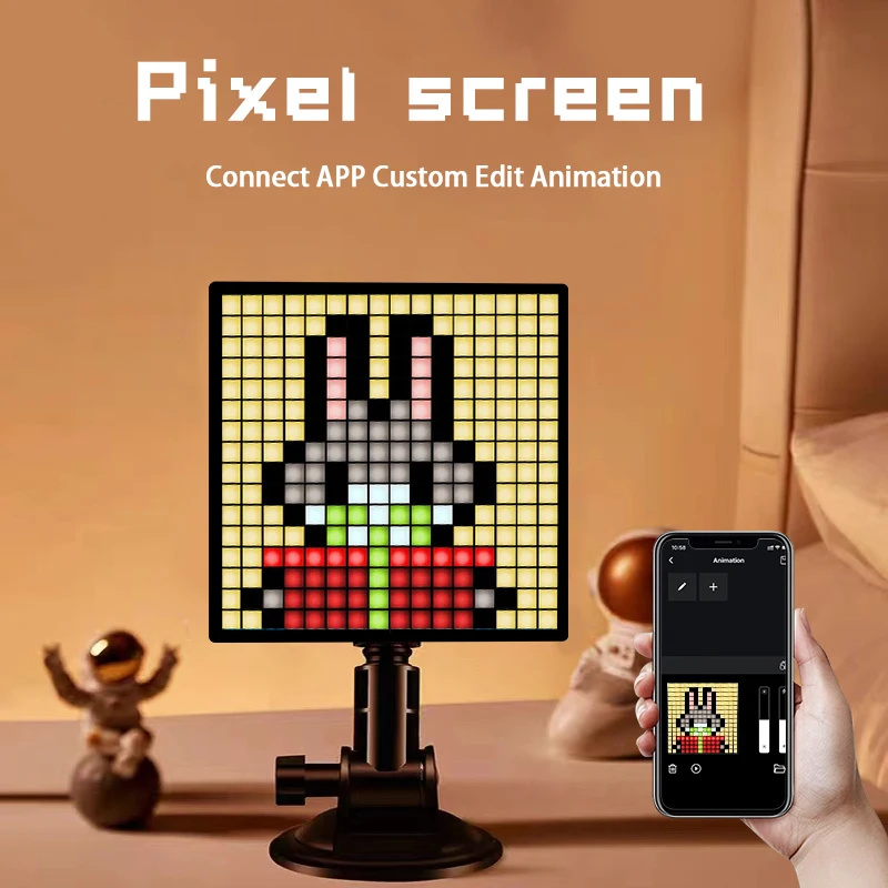 16x16 App Control Diy Animations Patterns Text Digital Clock Photo Frame Programmable Smart Screen Matrix Led Art Pixel Display