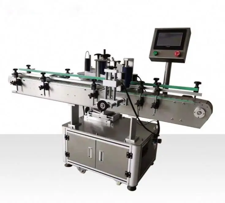 Double-Sided Automatic Round Bottle Labeling Machine for Beverages  Self-Adhesive Sticker & Intelligent Barcode Labeler