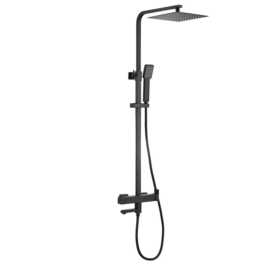 Good quality luxury Wholesale Price Brass Shower Set Bathroom Faucet Matte Black Bath Shower Column