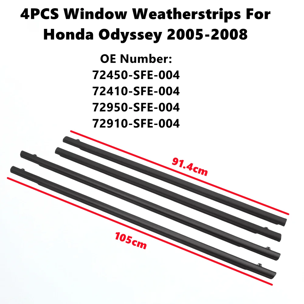 最新リリース: 車＆バイク 1ペア 車のドアウィンドウシーリングストリップ 72410‑SR3 ドアウィンドウ ウェザーストリップ モールディング トリムベルト 72410‑SR3‑003 72450‑SR3‑003 に適合する