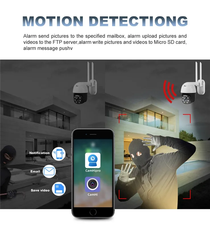 2MP Wifi Camera Outdoor IP PTZ Camera with Night Vision