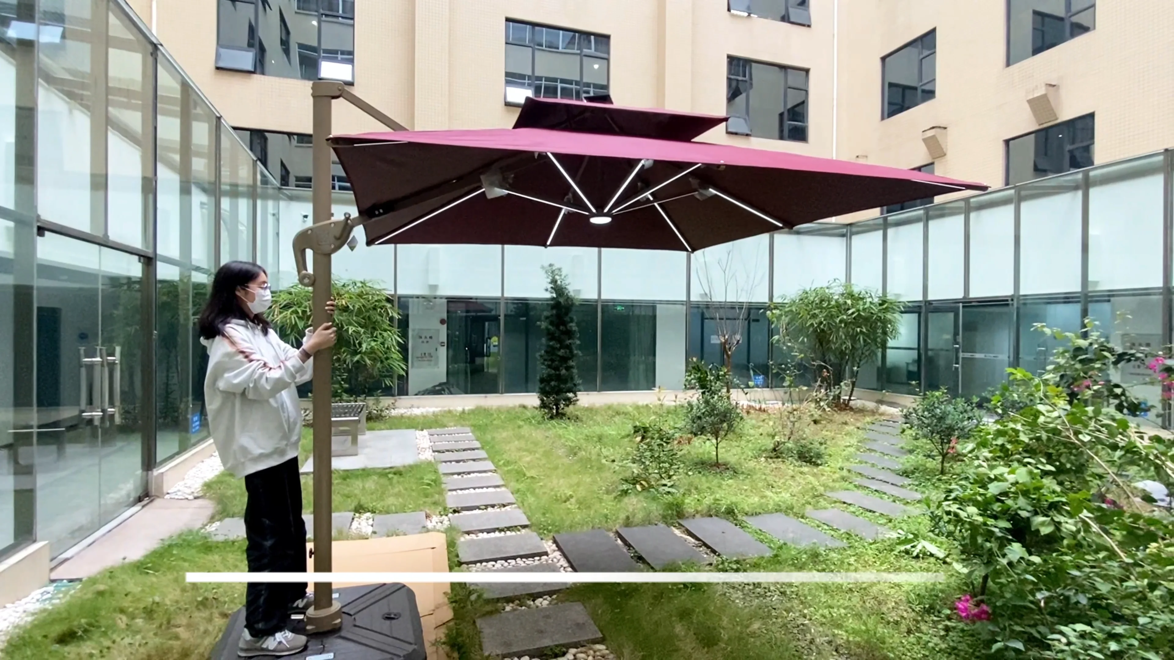 Garden Umbrellas Large Cantilever Square Umbrella Parasol 2.5m Cheap Patio Sun Parasol Umbrella