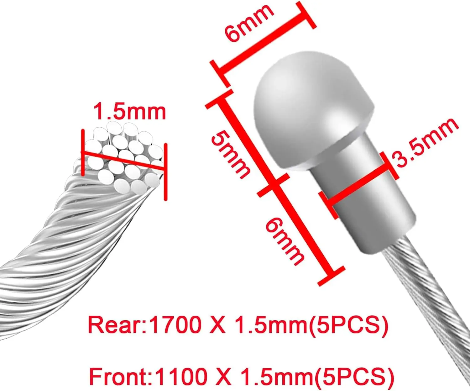 Bike Derailleur Shifter Cables,Front and Rear Brake Lines Shift Cable Set for Sram Road Mountain Bike_2