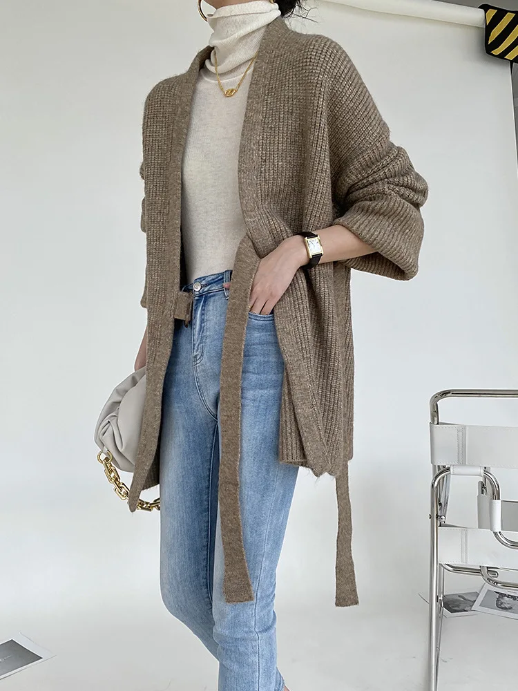 Women Fashion Oversize Rib Knit Long Cashmere Wool Cardigan With Belt - Buy  Women Oversize Cardigan,Women Fashion Caridgan,Women Rib Knit Cardigan With  Belt Product on 