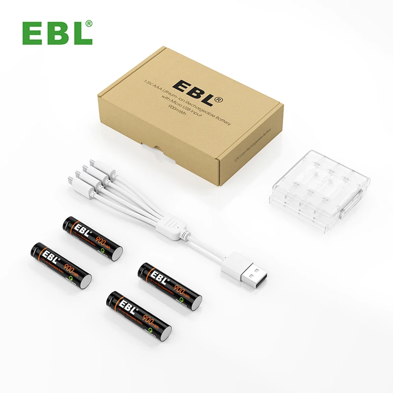 EBL USB Rechargeable Lithium Ion Batteries For Toys Flashlight