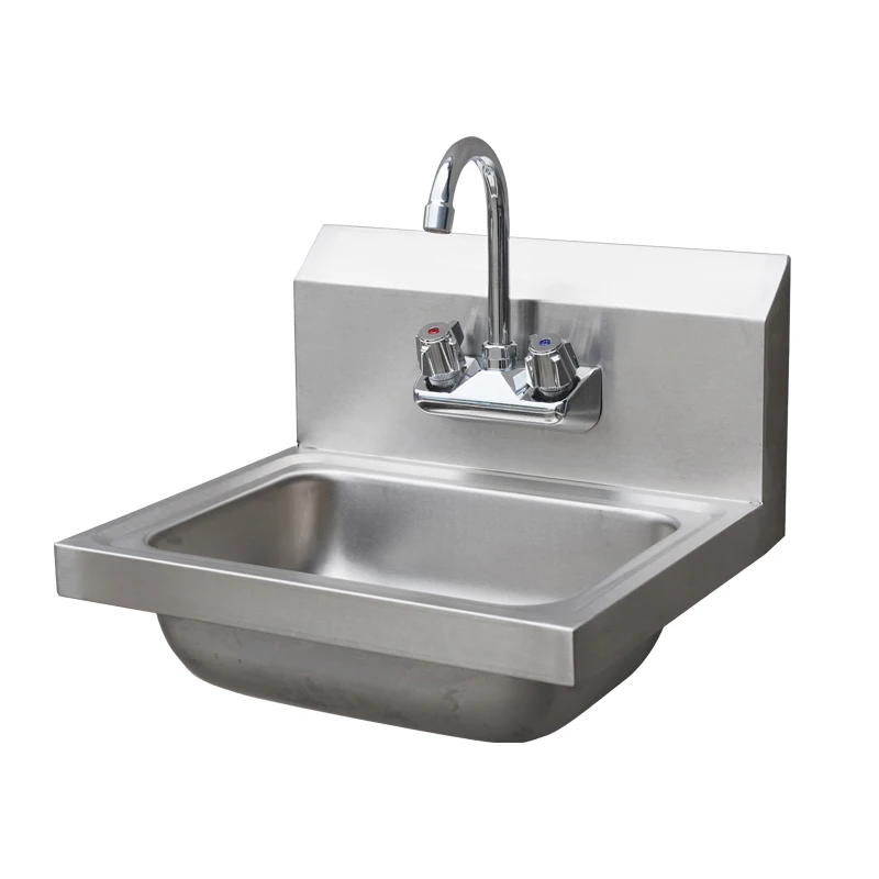 Commercial Kitchen Hand Sink Basin 304/201 Stainless Steel Wall Mounted ...