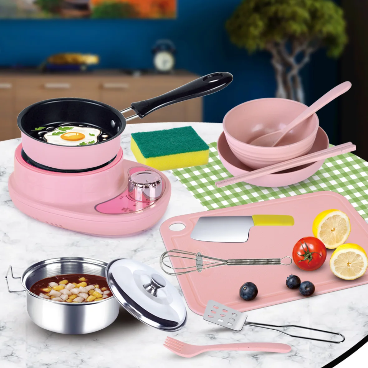 Детская миниатюрная кухонная утварь, полный набор игрушек для приготовления пищи, ролевой кухонный игрушечный набор для детей, подарок на день рождения