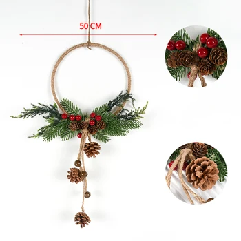 Competitive Price Custom Artificial Christmas Wreath Festive New Year   Home Wall Door Hanging Decoration Artificial Garland