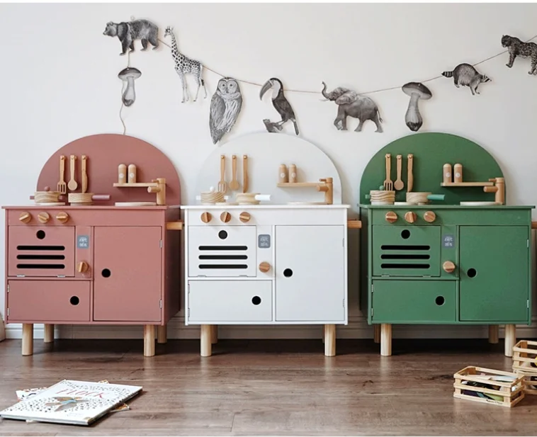 Скандинавская имитация кухонных игрушек, посуда, деревянные игрушки