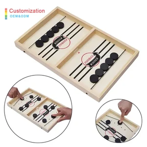 Hot Sale Family Interactive Wooden Desktop Chess Board Game Catapult Chess Set for Two Complete Play Foosball Winner Puck Game