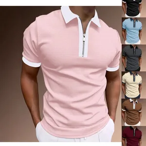 Summer Color Blocked Short Sleeved Summer Plus Size Men's -shirt