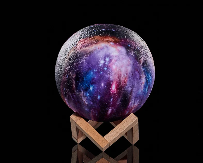 3D Smart 16 Colors Brightness Changeable Usb Rechargeable Led Moon Night Light 3D Print Creative Color Gift Led Moon Lamp