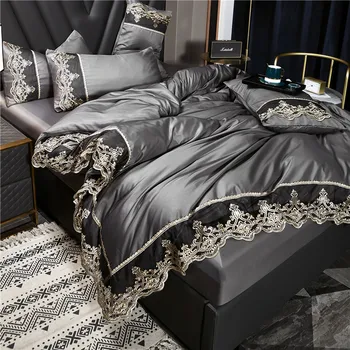 Home Textile Egyptian Bedsheets Silk Bed Set, Cheap 3D Bedspread Silk Bed Set/