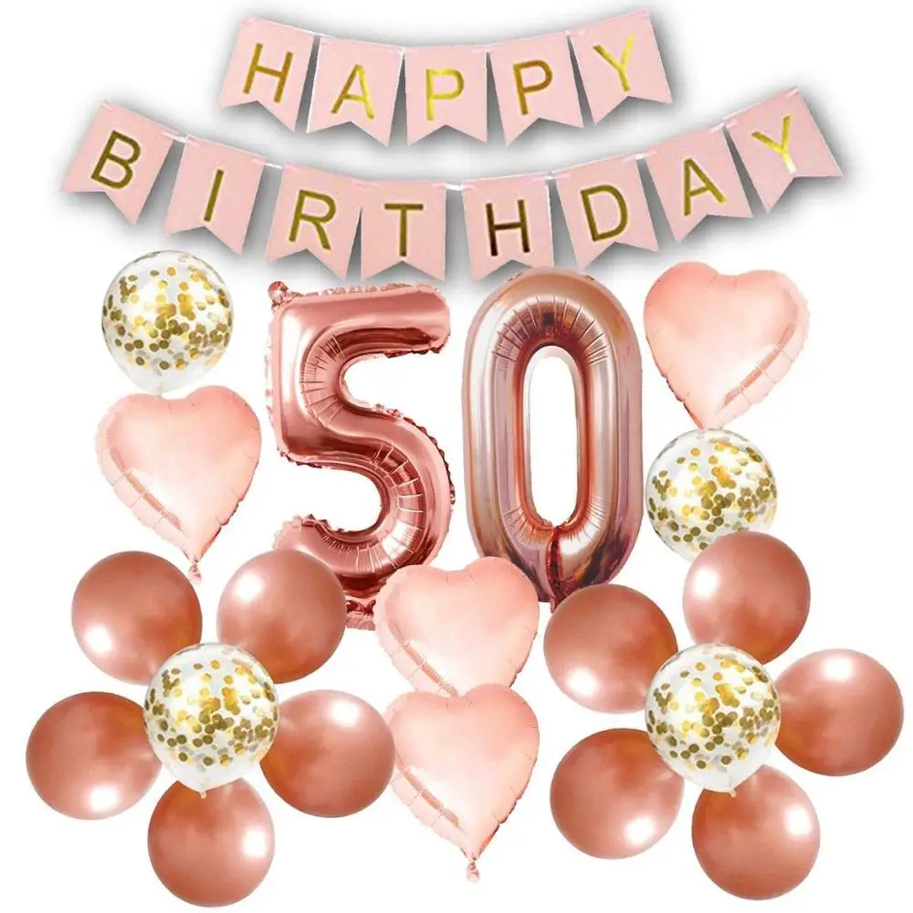 Rose Gold Theme 50th Birthday Party Decorations Supplies Kits Buy 50th Birthday Party Decoration Adult Party Decoration Foil Balloons Number Product On Alibaba Com