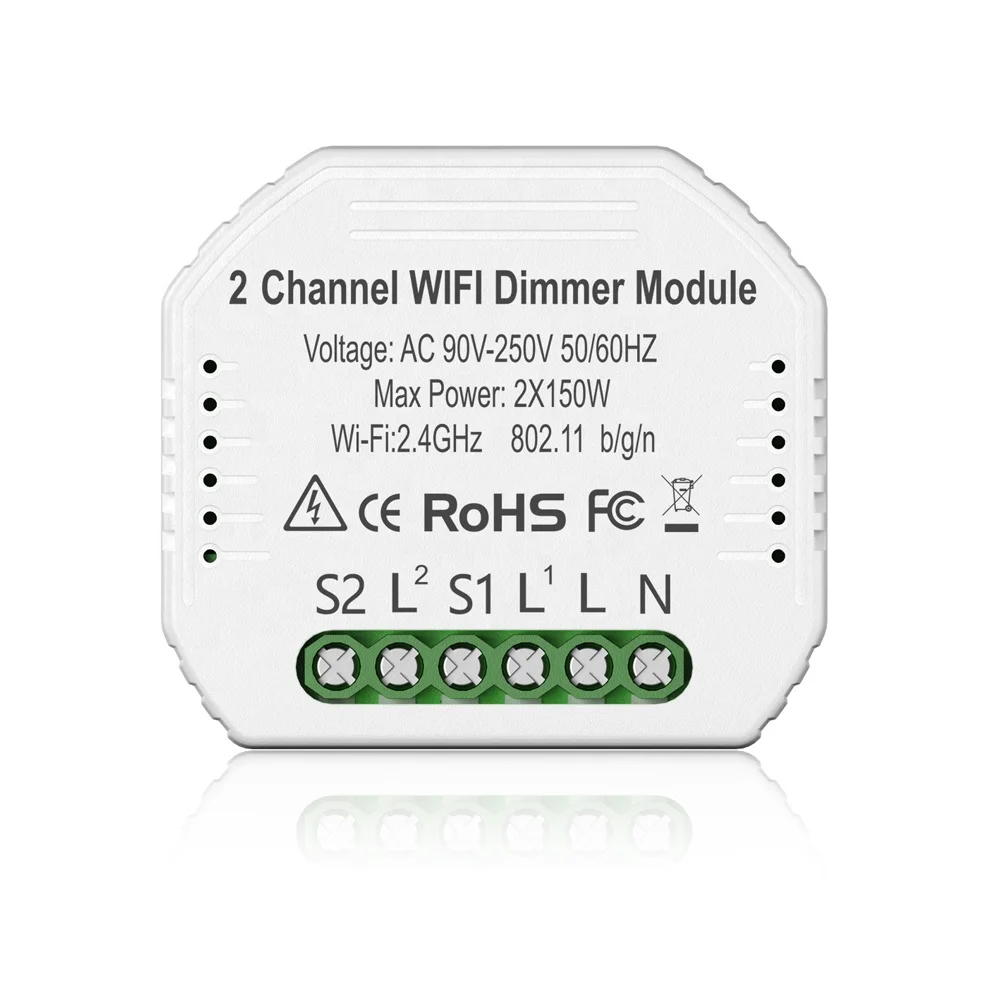 2 Gang Smart Dimmer Modul Diy Wifi Smart 2 Way Light Led Dimmer Module Switch Smart Life Tuya App Remote Control Work With Alexa Buy Smart Dimmer Module Ac Dimmer Module Wifi Dimmer Module