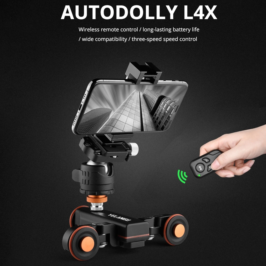 YELANGU L4X Portable Wireless Camera Wheel Dolly Mini Tripod for