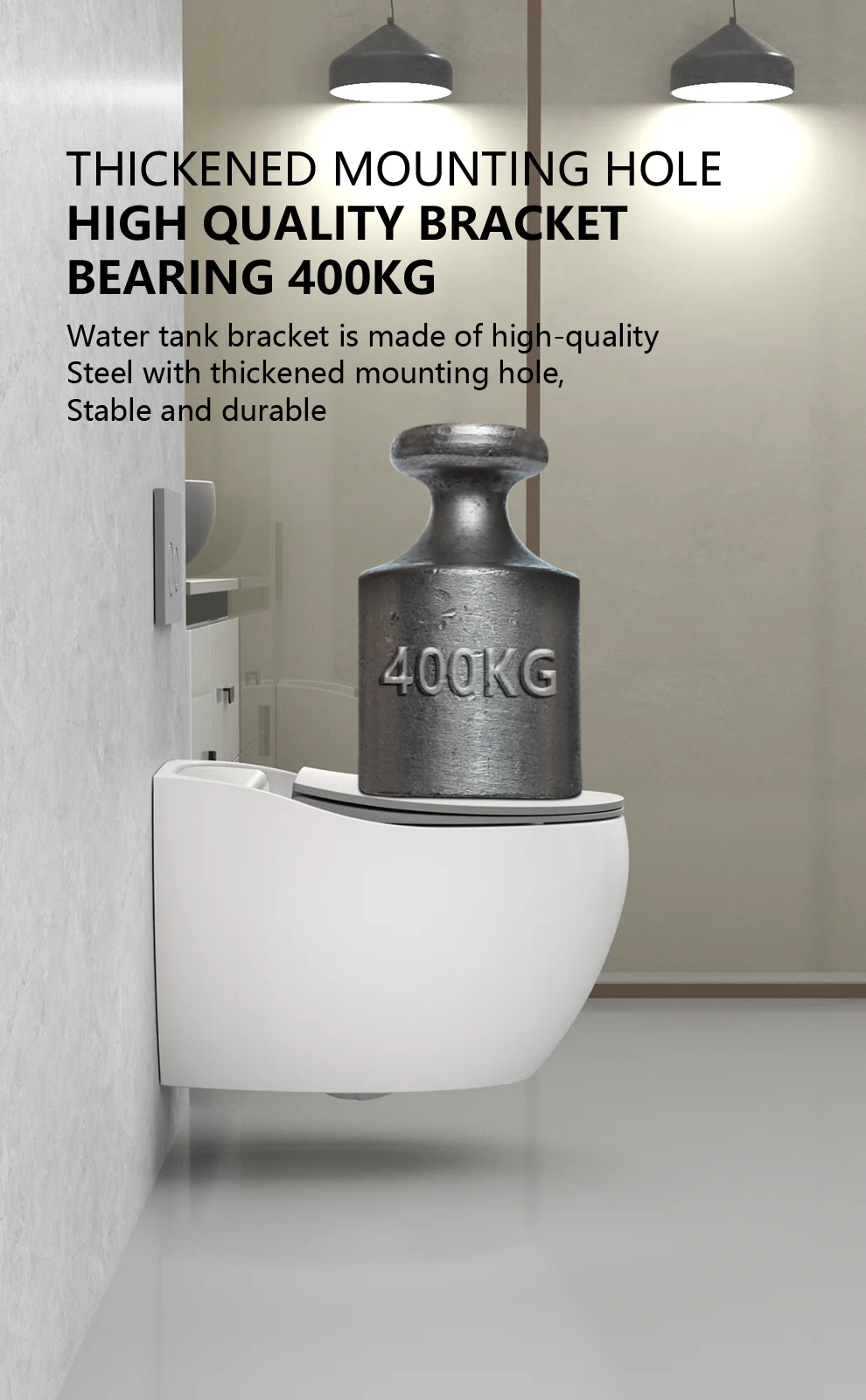 Modern Wall Mount Hidden Water tank Rimless Concealed Cistern Wall hang ...