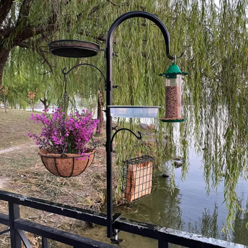 Kit Gancio Per Mangiatoia Uccelli Pole Deck - Supporto Multifunzione Per Esterni Con Più Ganci - Attira Uccelli Selvatici