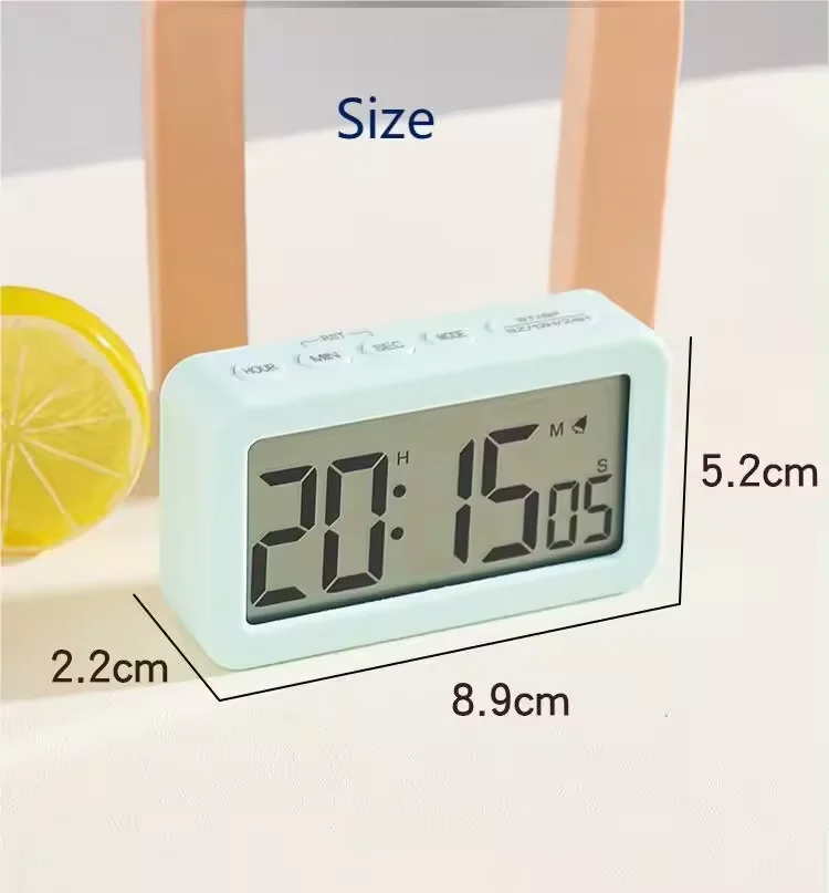 Desk Table Digital Lcd Clock Alarm 12/24-hour System Mini Home Office Students Night Light Clock With Temperature