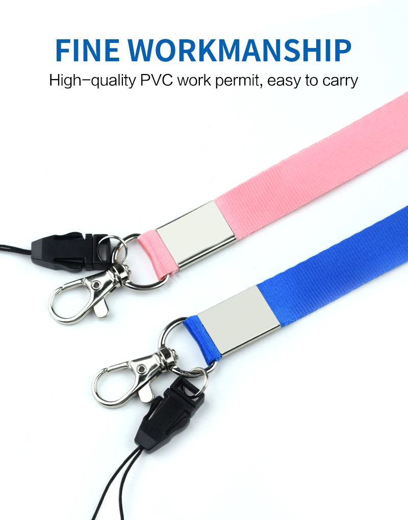 Customizable Waterproof PVC Plastic ID Card Holder Lanyard With Silk Screen Printing Sublimation Printed Neck Lanyard ID Badge