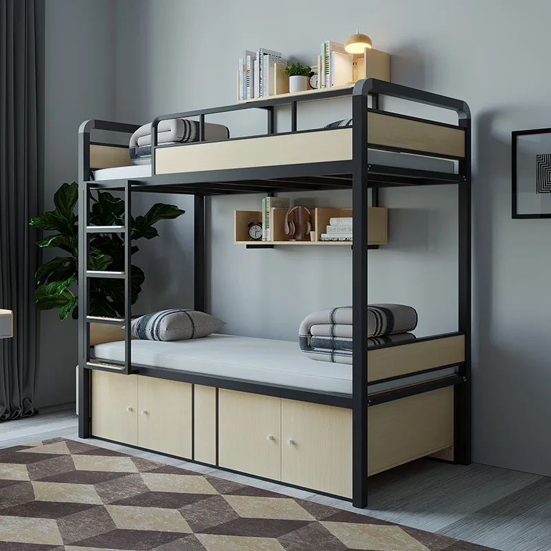 Modern Two-Layer Conjoined Bunk Iron Bed Student Dormitory Metal Bunk Bed