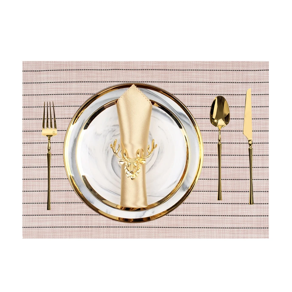 Starunk Pvc Bohemian Style Easyclean Oilproof Rectangle Placemats For