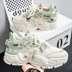 Wholesale Men's Shoes Thick Sole Height Increasing Youth Casual Sports Shoes Men's Trendy Versatile Wear-Resistant Board Shoes