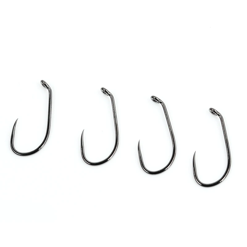 Black Nickel Competition Fly Fishing Barbless Fly Tying Hook Dry Nymph ...