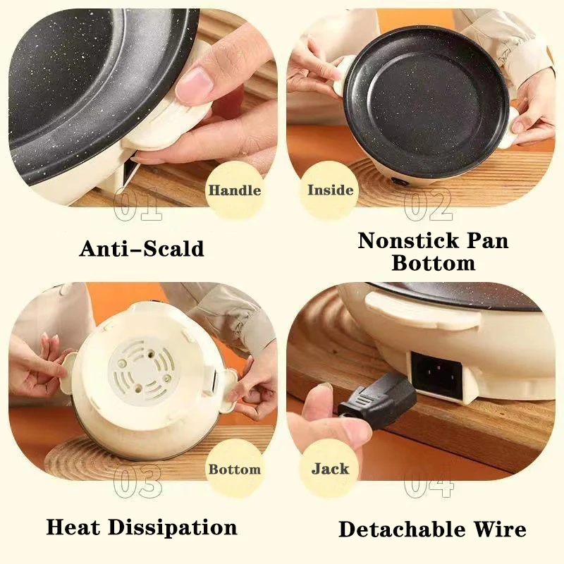 Mini Electric Nonstick Frying Pan Baking Tray Mini Electric Kitchen