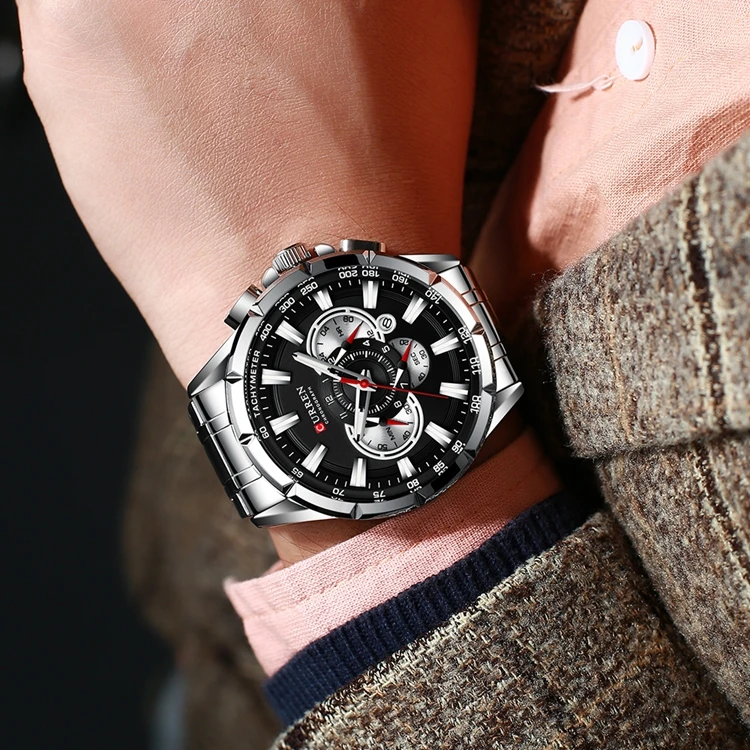 CITIZEN クロノグラフ 腕時計 CURREN 8363 Japan Quartz Movement Men's Watch - Luxury & Fashion