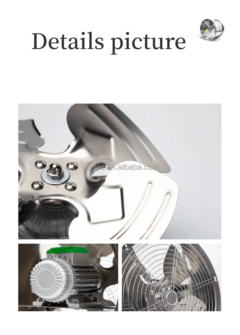 Large Airflow Axial Fan, 500mm, Aluminum - detail 12